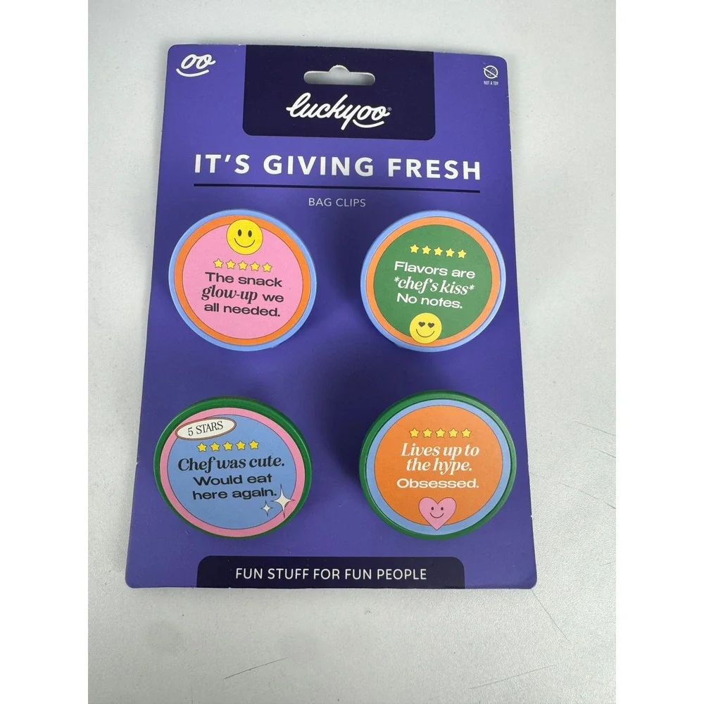 Luckyoo Its Giving Fresh Bag Clips Set 4pc Multicolor Review Graphic 5331180‎